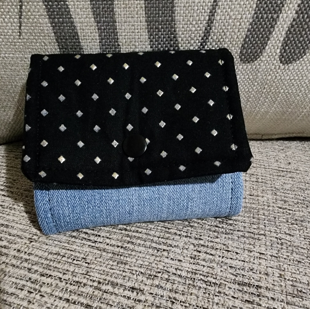 Denim small card case